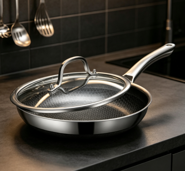Hybrid Non Stick Stainless Steel Frying Pan, Oven And Dishwasher Safe